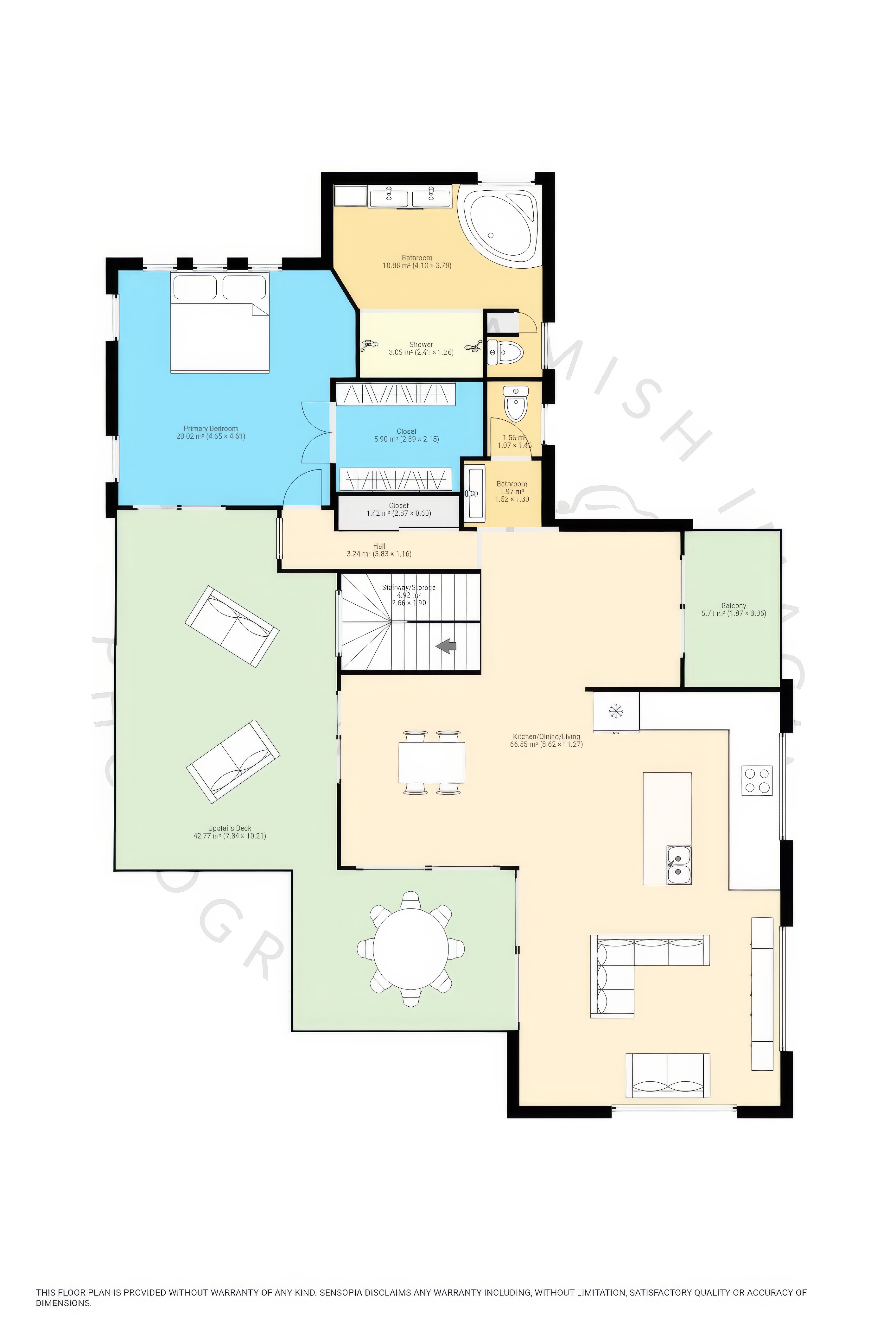 This image presents the first floor of a two-floor floor plan for a residence, showcasing a staircase connecting the two floors.